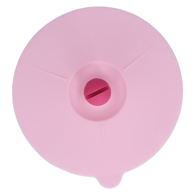 Tapa de taza de silicona resistente al calor, gran dureza, práctica y a prueba de polvo, color rosa