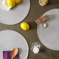 thumbnail image 3 of Set de Set de Table Tissé Classique Intérieur/extérieur, Rond, 15" de Diamètre, Blanc 6 Pièces, 3 of 7