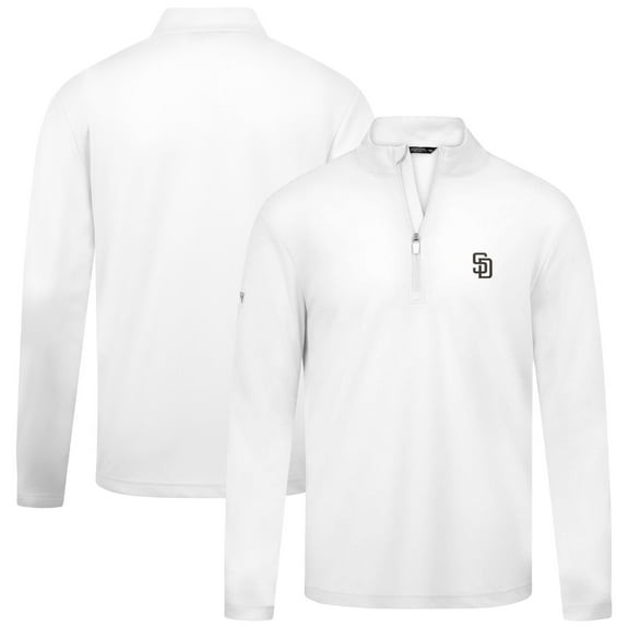 Men's Levelwear White San Diego Padres Heron Insignia 2.0 Quarter-Zip Jacket