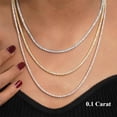 thumbnail image 3 of 3-5MM Leisure Moissanite Tennis Necklace for Men Lab Grown Diamond Tennis Necklace Bridalgroom Full Moissanite Necklace Wedding Necklace Daily Wear Tennis Chain for Men, 3 of 10
