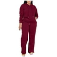 thumbnail image 6 of Cathalem Lounge Sets for Women 2 Piece Sets for Women 2024 Trendy Fall Outfits Jogger Sweat Pants Set Wide Leg Tracksuit Matching Sweatsuits (Wine,L), 6 of 6