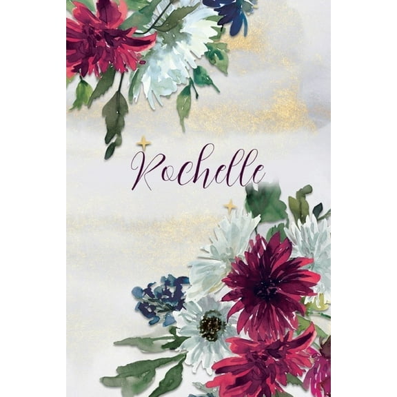 Rochelle: Personalized Journal Gift Idea for Women (Burgundy and White Mums) (Paperback)