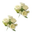 thumbnail image 2 of Bewildely 2 paquetes/lote de flores artificiales respetuosas con el medio ambiente para decoración del hogar, ramo de para elegir de blanco Type3 NO3, 2 of 6