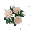 thumbnail image 6 of Joernso Artificial Rose Wreath Candle Ring Pillar Candle Holder Spring Green Leaves Flower Garland Home Wedding Party Table Centerpiece Decoration, 6 of 8