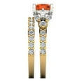 thumbnail image 3 of Clara Pucci 18K Yellow/White Gold Round Cut 1.5Ct Simulated Red Diamond Engagement Ring + Matching Band - Luxury Box Included, 3 of 7