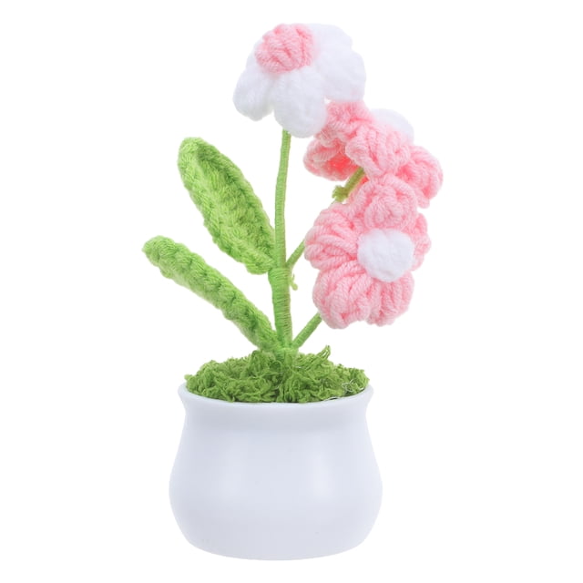 BESTYASH Planta Decorativa Tejida Con Flores De Crochet Para Interiores Multicolor Sin Mantenimiento