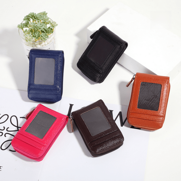 Monedero vertical para mujer con diseño de lichi, minimonedero con cepillo antirrobo, tarjetero, tarjetero, bolsa para certificados