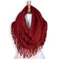 thumbnail image 2 of BASICO 2PK Warm Knit Winter Scarfs for Women Red and Ivory Infinity Scarf Circle Loop Scarves, 2 of 4