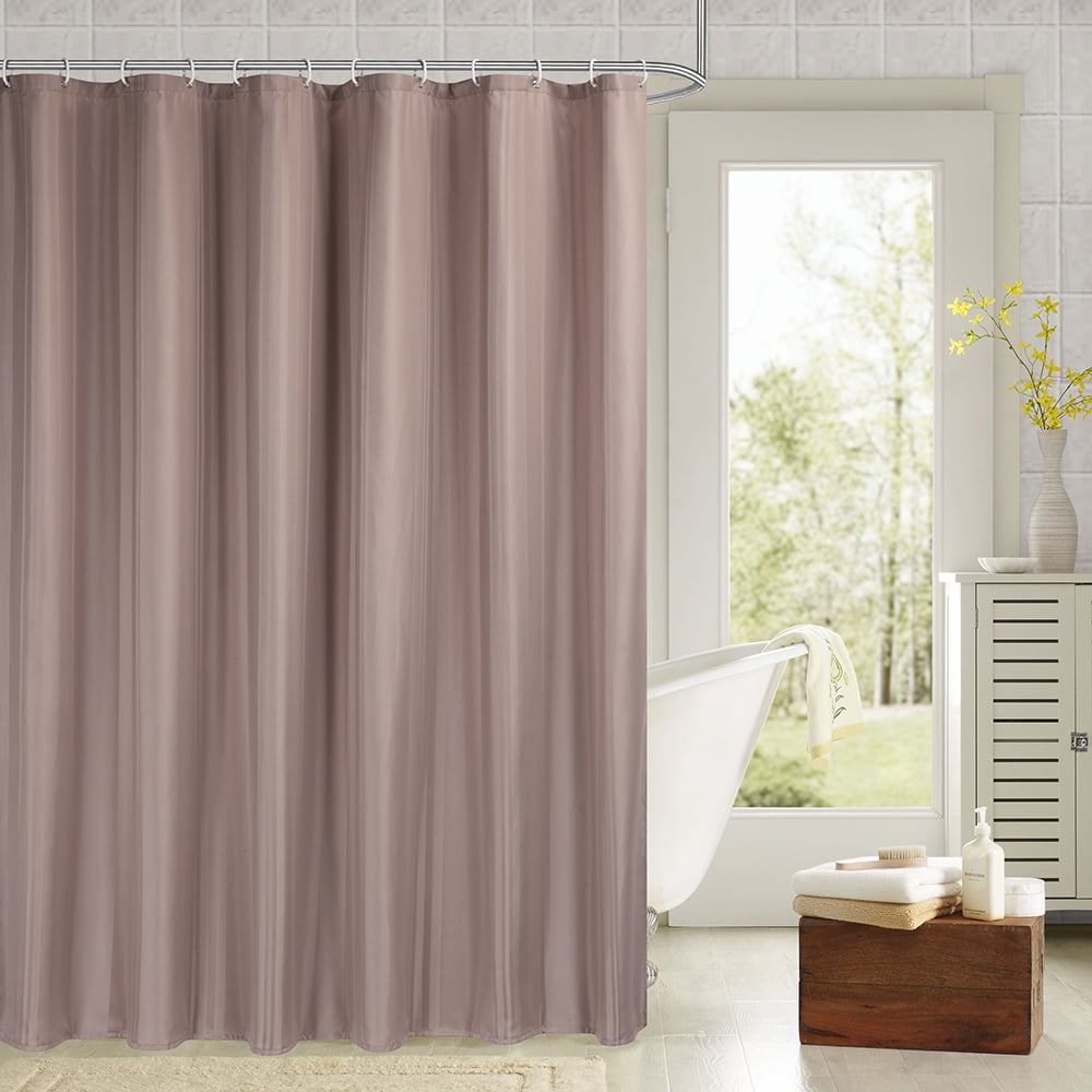 Simple&Opulence Shower Curtain with Hooks Mildew Resistant Fabric