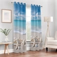thumbnail image 6 of Beach Shells Sea Blackout Curtain Panels Drapes Privacy Assured with Light Filtering Curtains for Living room Bedroom Bathroom Window, 6 of 6