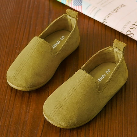 

〖Roliyen〗Girls Flats Baby Fashion Child Girls Solid Color Casual Single Leather Pricness Shoes