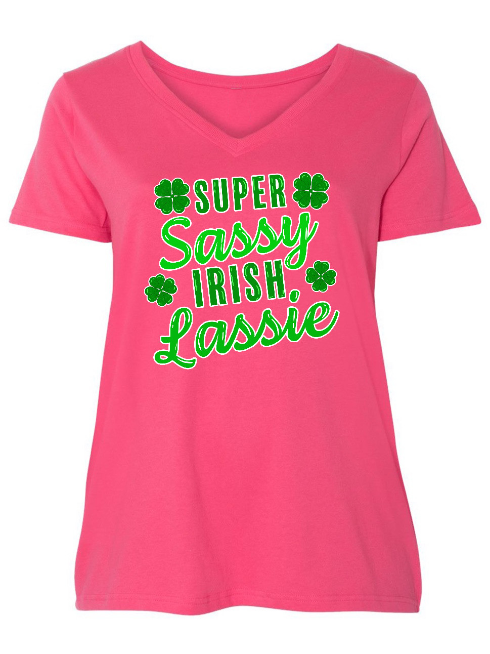 Inktastic  inktastic super sassy irish lassy with green 4 leaf clovers