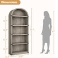thumbnail image 2 of Roromall Arched Bookshelf 71.65" Tall Bookcase Farmhouse Cabinet with Shelves Wooden Bookshelves for Home Office, Living Room, 2 of 8