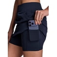 thumbnail image 2 of RBX Active Women's Long Length Ribbed Side Quick Dry Skort with Pockets, 2 of 5