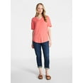 thumbnail image 6 of Time and Tru Women's V-Neck Tunic Tee with Short Sleeves, Sizes XS-XXXL, 6 of 6
