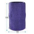 thumbnail image 3 of Suddora 6" Solid Color Cotton-Blend Doublewide Sweatbands Pair, Purple, 3 of 3