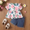 thumbnail image 4 of PatPat 2pcs Baby Girl Clothes Floral Short-sleeve Top and Shorts Set, 3-6 Months, 4 of 9