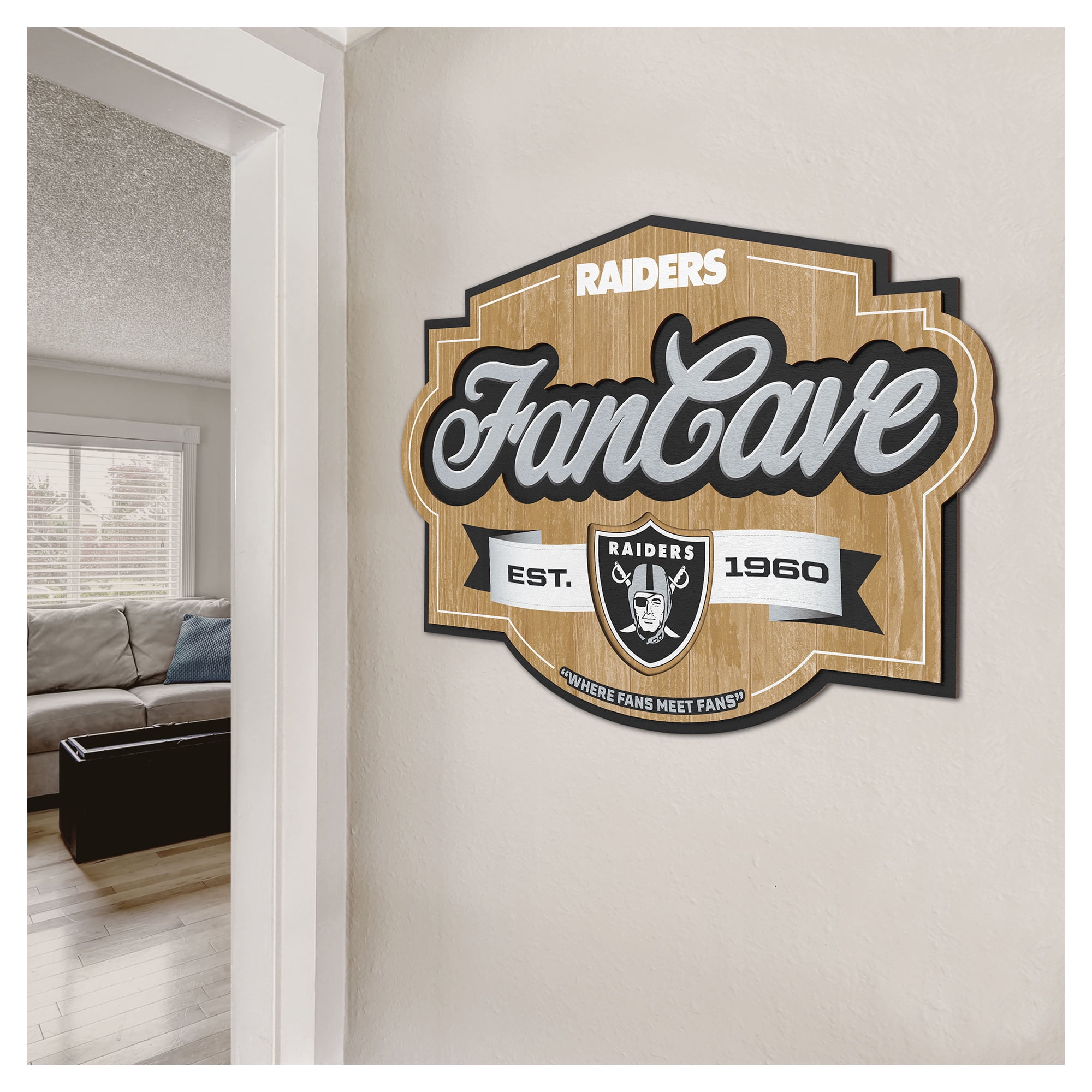 IDNA Las Vegas Raiders 12.5" x 17" Fan Cave Sign