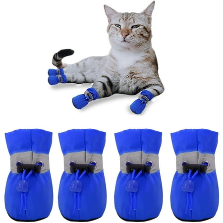 QIUYIDP Dog Shoes for Hot Pavement  Anti-Slip Sole Dog Boots & Paw Protector for Summer  Reflective Straps Dog Booties for Small Medium Dogs  Indoor Use 4PCS (Black  Size: 4)