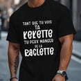 thumbnail image 1 of T-Shirt Humoristique pour Homme avec Citation Française - Polyester Noir, Manches Courtes, Col Ras du Cou, Tissu Polyester Décontracté Mode Urbaine,, 1 of 5