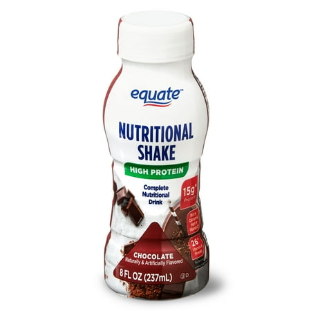 Equate High Protein Nutritional Shakes, Chocolate, 15g Protein, 8 fl oz, 6 Count