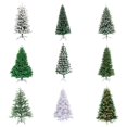 thumbnail image 2 of Árbol de Navidad en espiral con LED de nieve exterior flocado con adornos, 2 of 3