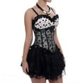 thumbnail image 2 of Luxalzxs Vintage Corset Tops for Women Fashion Gothic Corsets Lace Up Slimming Polka Dot Shapewear Bustier Tops, 2 of 5