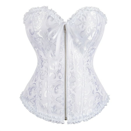 

Crotchless Lingerie For Women Seamless Underwear Plus Size Corsets Bustier For Halloween Costume Dress Bustier Top Goth Shapewear Palace Bone Clothes Waist Supporting Chest White XXXXL