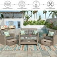 thumbnail image 4 of SEGMART 6 Piece Outdoor Patio Furniture Sets, All-Weather Rattan Conversation Set with Ottoman & Cushions, Outdoor Sectional Wicker Set for Backyard, Deck, Poolside, Gray, 4 of 11