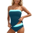 thumbnail image 2 of Women Tummy Control One Piece Swimsuits Strapless Bandeau Bathing Suits Slimming Halter Swimwear, 2 of 7