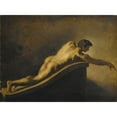 thumbnail image 2 of Théodore Géricault 24x19 Black Ornate Framed Double Matted Museum Art Print Titled: Man Lying Down, 2 of 5