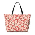thumbnail image 2 of Easygdp Beige Flowers Bolsa de Viaje de Playa de Gran Capacidad, Bolsa Tote Perfecta para la Playa, Escapadas de Fin de Semana y Viajes, 2 of 7