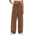 thumbnail image 6 of Resicozy Womens Baggy Wide Leg Pants Casual Fall Trousers Fashion Pants Drawstring Waist Barrel Sweatpants with Pockets Coffee S, 6 of 6