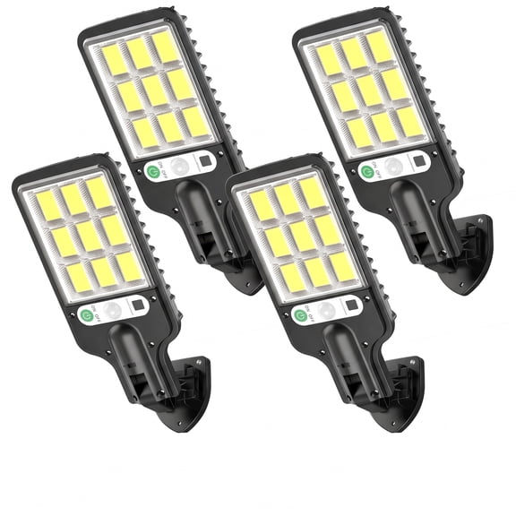 VOLIVO 4Pack Solar Street Light, 1000W/500LM/3Modes Solar Motion Lights Outdoor, Dusk to Dawn Wall Spotlight for Patio Parking Lot Garage Yard