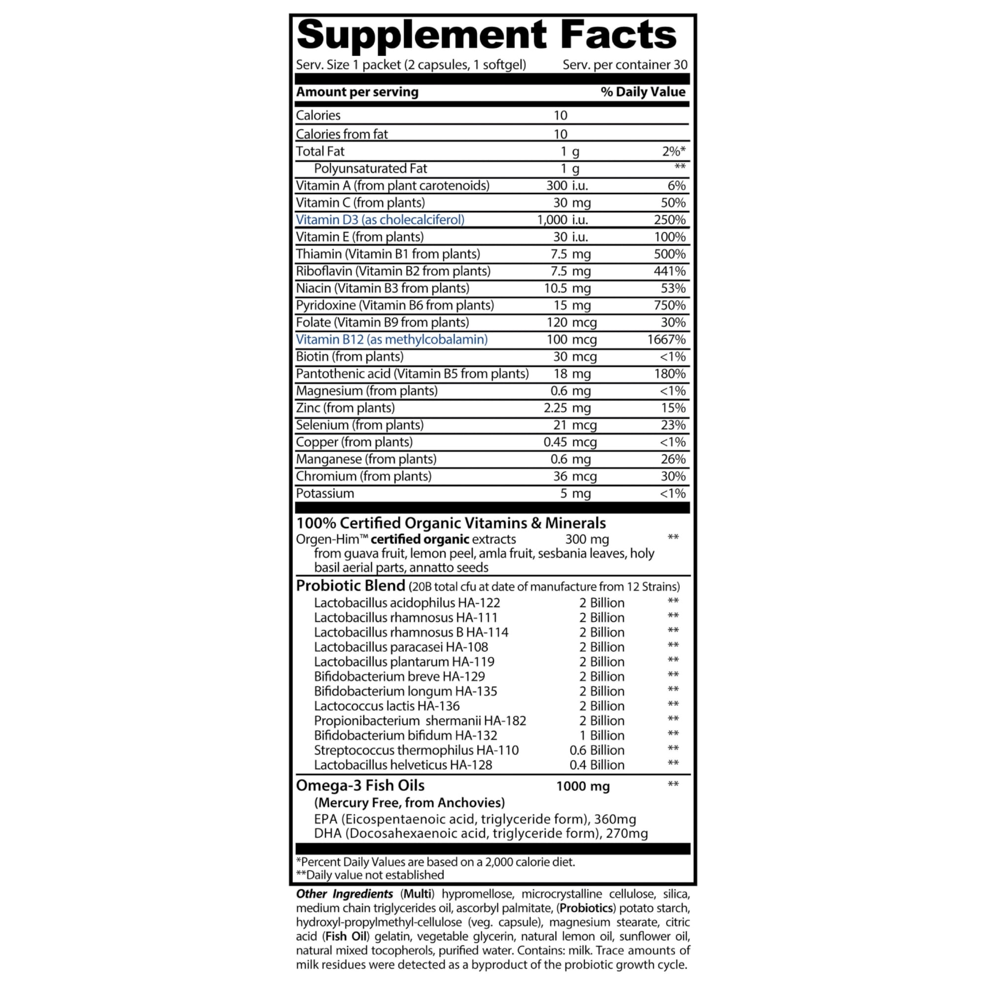 Vibrant Health Trilogy for Men - 30 Day Supply
