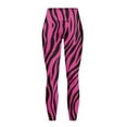 thumbnail image 5 of COEQINE Women Full-Length Yoga Pants with Pockets High Waisted Tummy Control 4-Way Stretch Athletic Leggings Pink Zebra Print Buttery Soft No See Through Tights, L, 5 of 7