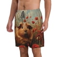 thumbnail image 2 of Fuzoiu Rose Cute Guinea Pig Print Men's Beach Shorts,Men's Swim Trunks,Quick Dry Board Shorts with Pockets,Men's Bathing Suits for Surfing, Running, and Casual Wear-Large, 2 of 6