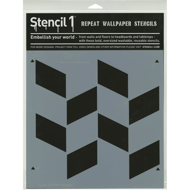 Stencil1 11"X11" Rectangles à Pochoirs Décalés