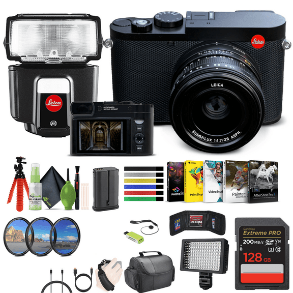 Leica Q3 Compact Digital Camera (19080) Leica 14624 Wireless TTL SF40 Flash 128GB Card More