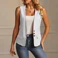 thumbnail image 7 of Ashirexll Womens Casual Tops Solid Color Casual Fashion Sleeveless Cardigan Coat Outerwear Top for Spring Summer, 7 of 7