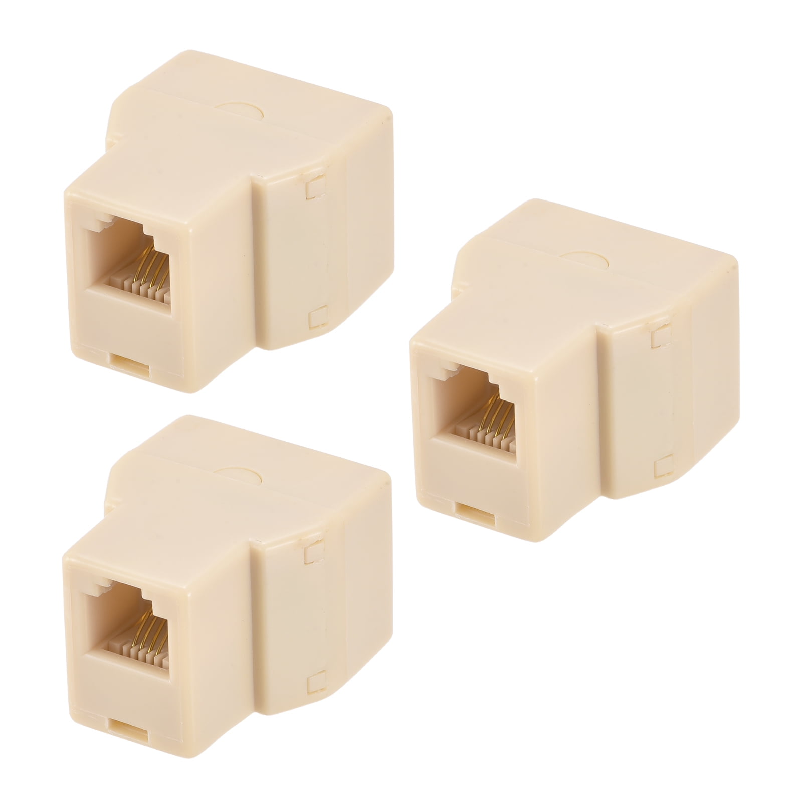 Uxcell Phone Jack Splitter 6P4C 3Way Socket Adapter Telephone Line Splitter With Telephone Extension Cord 3pack