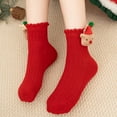 thumbnail image 2 of ZINTAOZT Toddler Girls Christmas Socks Cute 3D Antler Bow Tree Crew Socks Soft Cotton Socks Kids Baby Christmas Gift, 2 of 7