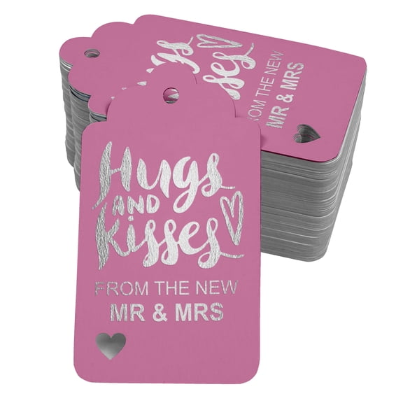 Inkdotpot Silver Foil Paper Hang Tags Hugs And Kisses From The New Wedding Favor Tags 50 Pieces
