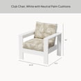 thumbnail image 2 of Better Homes & Gardens Ezra Outdoor HDPE Club Chair, White with Neutral Palm Cushions, 2 of 9