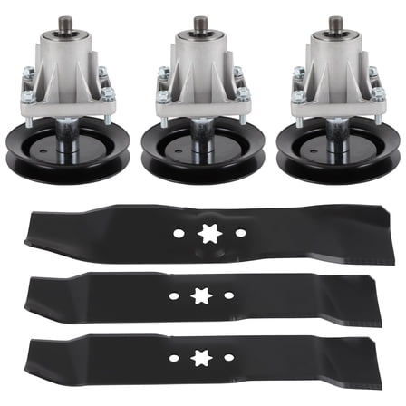 CCIYU Mower Deck Rebuild Kit, 46" Lawn Mower Deck Parts Rebuild Kit Fit for Cub Cadet LT1045 LT1046, 3 Mower Blades 3 Spindle Assembly