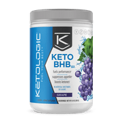 KetoLogic Keto BHB Exogenous Ketones Supplement, Grape | 30 Servings