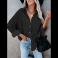 thumbnail image 3 of Camisas de con Botones para Mujer, Blusas de Larga Estilo Boyfriend, de Gran Tamaño. Negro XL, 3 of 7