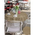 thumbnail image 6 of Outdoor Tablecloth with Umbrella Hole Zipper Vintage Brown Round Tablecloth 60" Waterproof Outside Table Cloth Farmhouse Retro Dark Solid Color Linen Texture Patio Table Cover Tablecloths for Picnic, 6 of 8