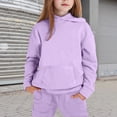 thumbnail image 2 of WERYOUNG Girls Hoodies Long Sleeve Solid Color Hooded Sweatshirts Loose Fit Casual Pullover Hoodies With Pocket For Kids Breathable Top 10-11 Years, 2 of 4