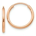 thumbnail image 1 of Boucles d'Oreilles Créoles Rondes en Tube Sans Fin en Or Rose 14k, 1 of 7